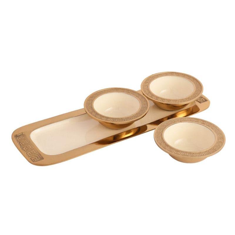 Serving Tray - Coline Bowl With Tray (Gold) - Set Of Four