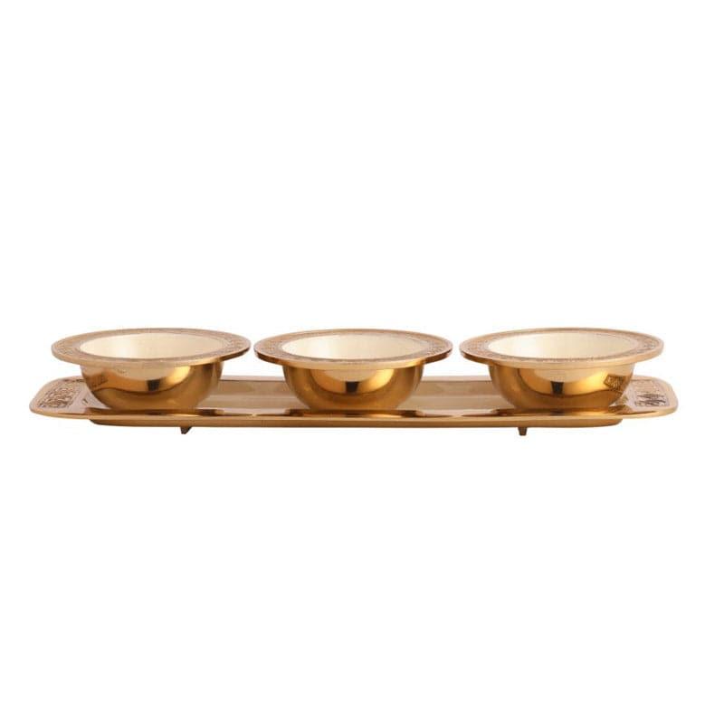 Serving Tray - Coline Bowl With Tray (Gold) - Set Of Four