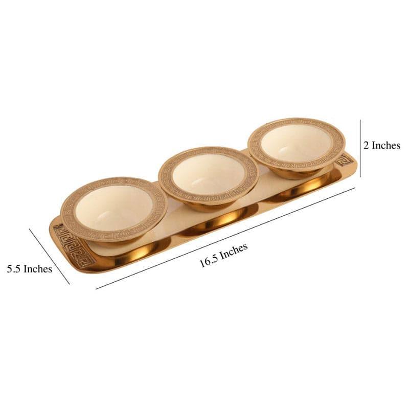 Serving Tray - Coline Bowl With Tray (Gold) - Set Of Four