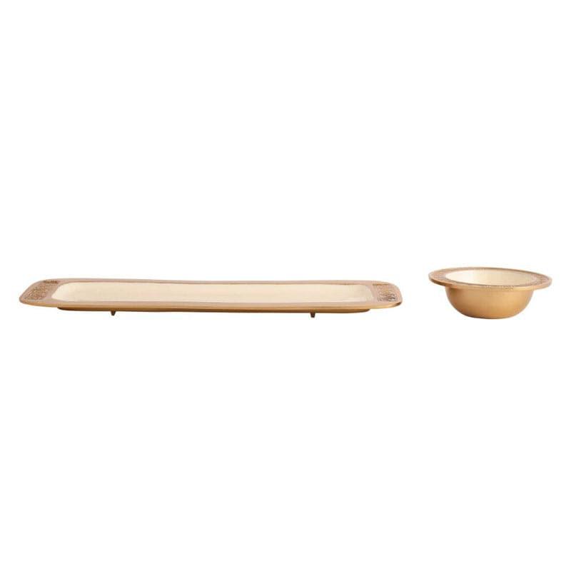 Serving Tray - Coline Bowl With Tray (Gold) - Set Of Four