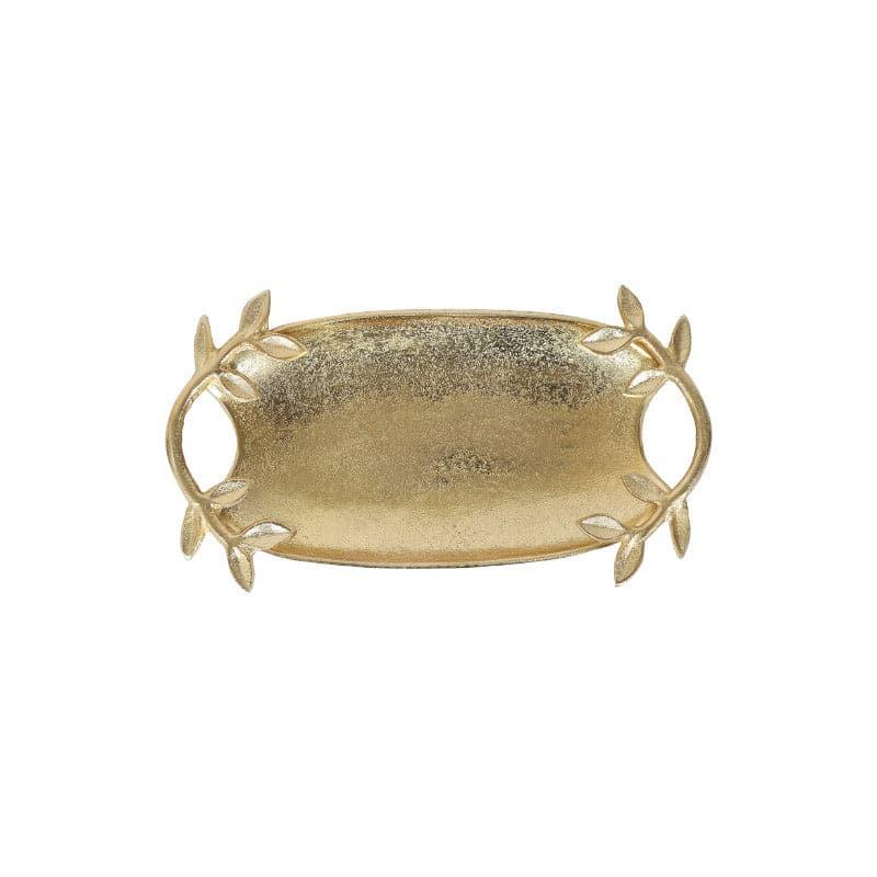 Buy Gold Foliage Platter Serving Tray from Vaaree