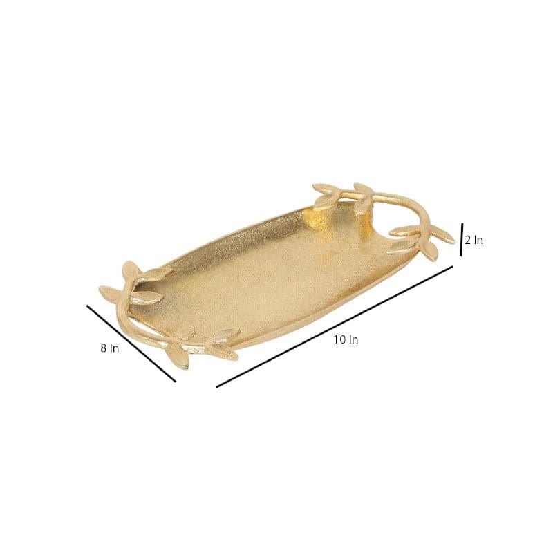 Buy Gold Foliage Platter Serving Tray from Vaaree