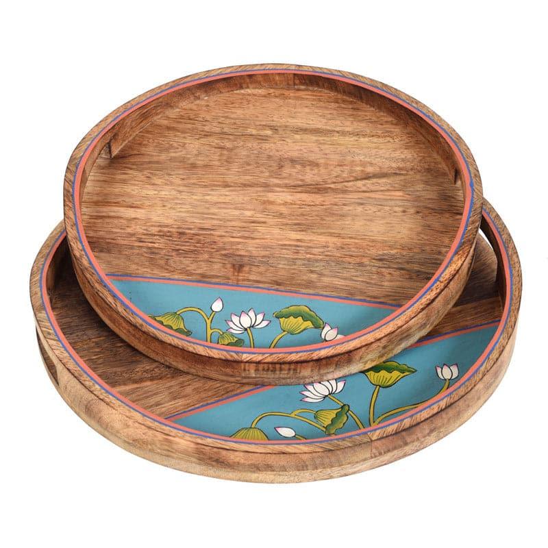 Buy Ilan Wooden Tray - Set Of Two Serving Tray from Vaaree