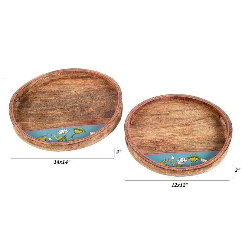 Buy Ilan Wooden Tray - Set Of Two Serving Tray from Vaaree