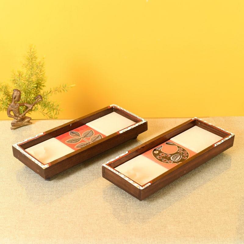 Serving Tray - Kaya Wooden Tray - Set Of Two