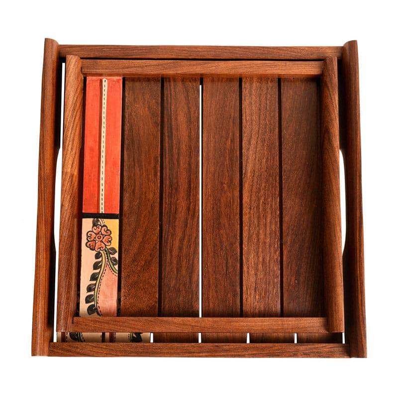 Buy Kuvalla Wooden Tray - Set Of Two Serving Tray from Vaaree