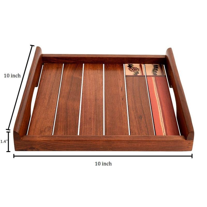 Buy Kuvalla Wooden Tray - Set Of Two Serving Tray from Vaaree