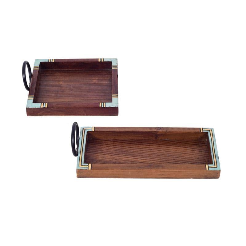 Serving Tray - Marika Wooden Tray - Set Of Two