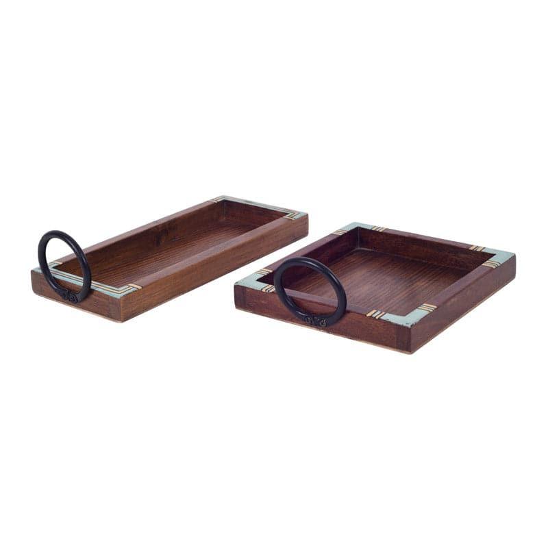 Serving Tray - Marika Wooden Tray - Set Of Two