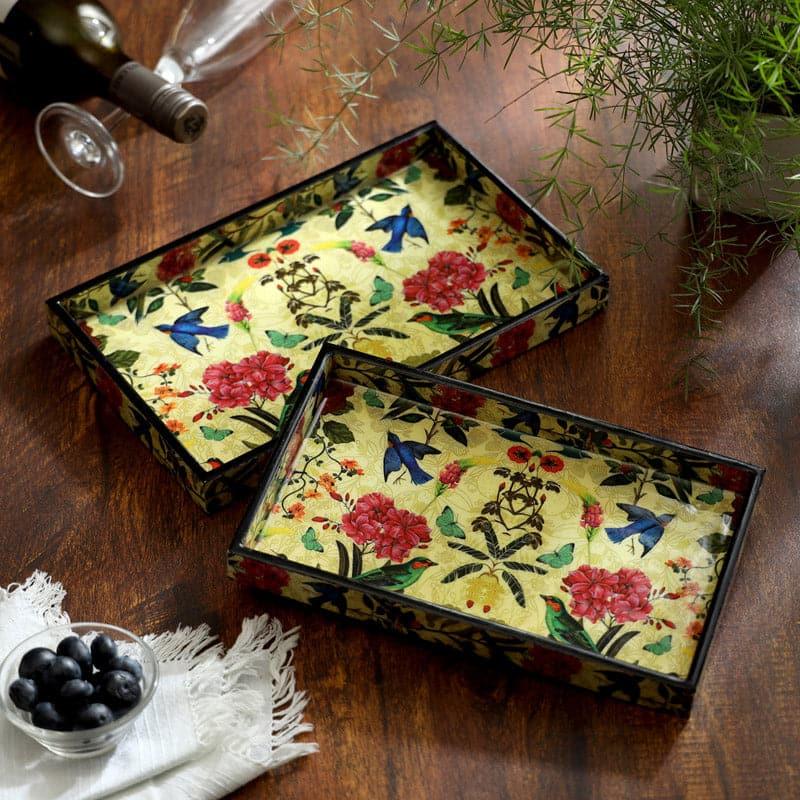 Buy Miraka Floro Serving Tray - Set Of Two Serving Tray from Vaaree