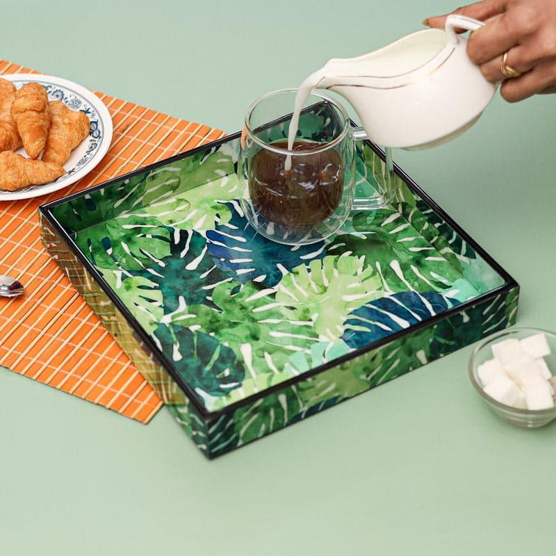 Buy Monstera Mingle Serving Tray Serving Tray from Vaaree