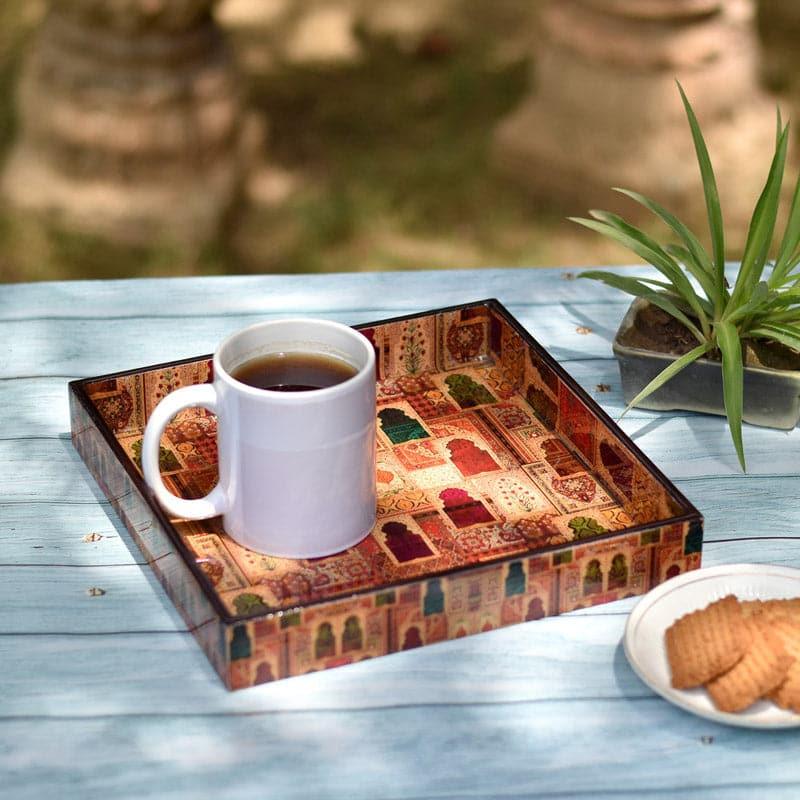 Buy Regal Mandir Square Serving Tray Serving Tray from Vaaree