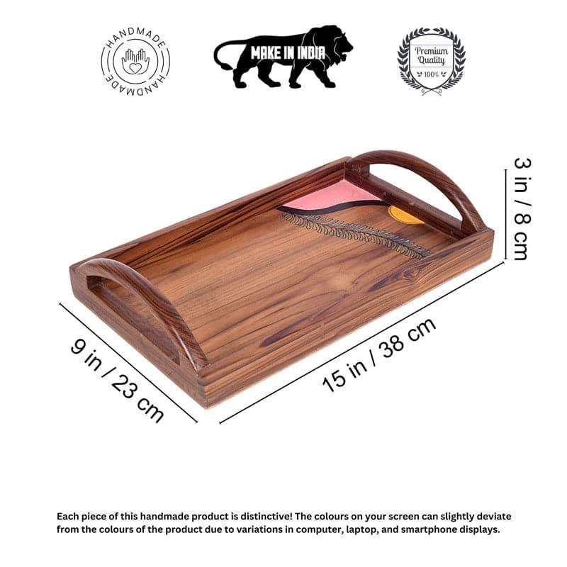 Buy Salini Wooden Tray Serving Tray from Vaaree