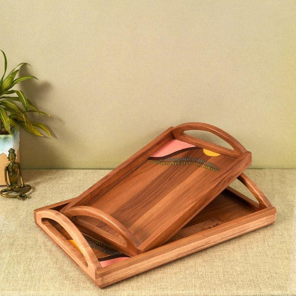 Serving Tray - Salini Wooden Tray - Set Of Two