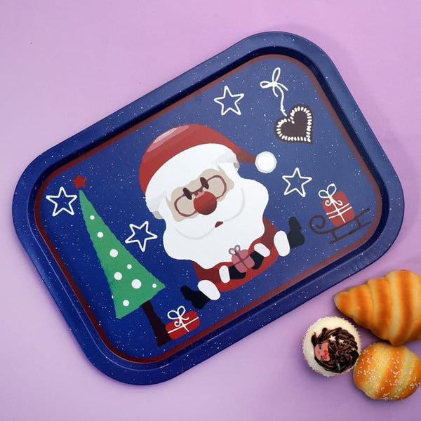 Buy Santa Cartoon Serving Tray - Set Of Two Serving Tray from Vaaree