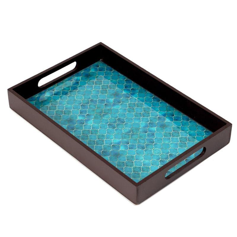 Buy Teal Drip Serving Tray Serving Tray from Vaaree