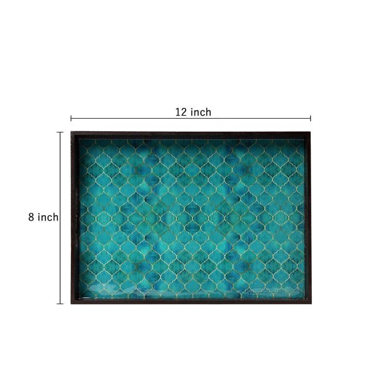 Buy Teal Drip Serving Tray Serving Tray from Vaaree