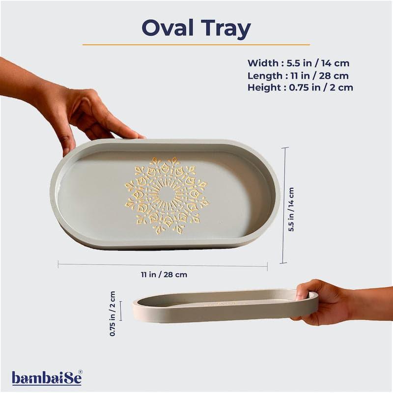 Buy Triva Mandala Serving Tray - Grey Serving Tray from Vaaree