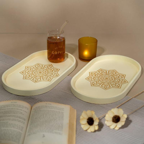 Buy Triva Mandala Serving Tray - Ivory Serving Tray from Vaaree