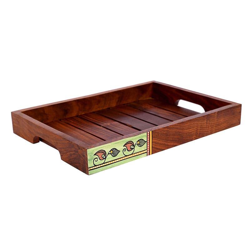 Buy Veeyan Wooden Tray - Set Of Two Serving Tray from Vaaree