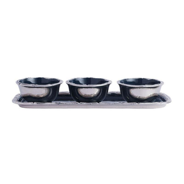 Serving Tray - Vess Bowl With Tray (Silver) - Set Of Four