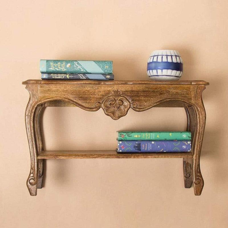 Buy Alice Mini Table Handcrafted Wooden Wall Shelf Shelves from Vaaree