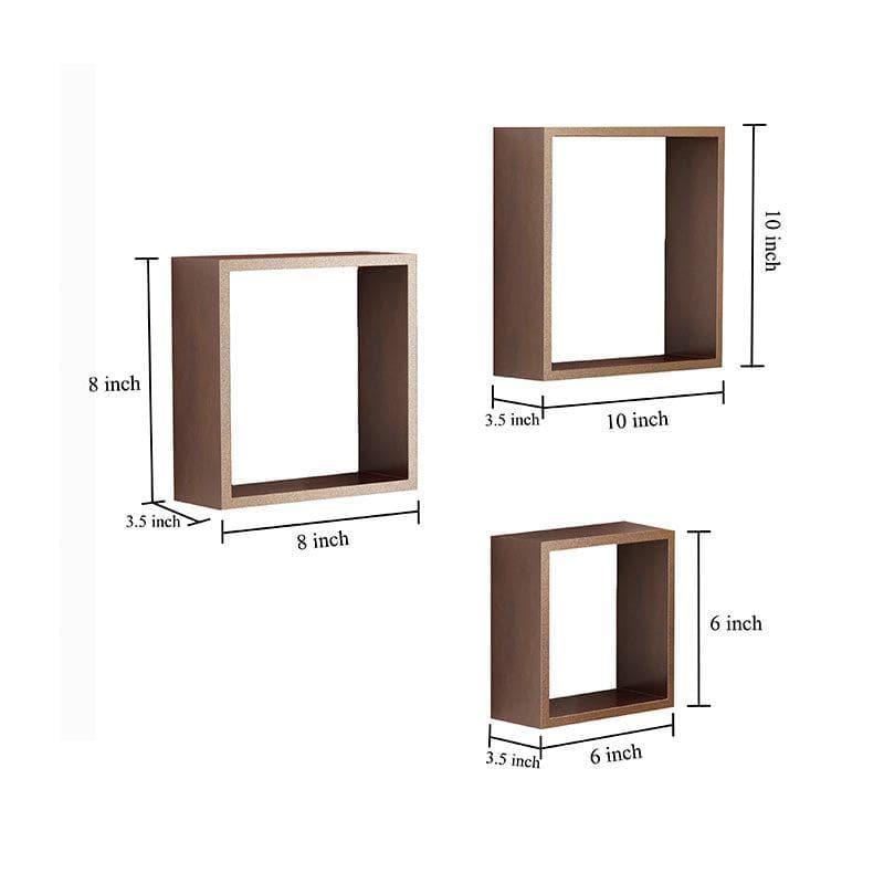 Shelves - Aura Wall Shelf - Brown - Set Of Three