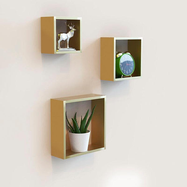 Shelves - Aura Wall Shelf - Gold - Set Of Three