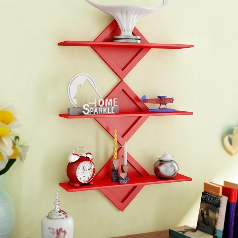 Shelves - Aurore Wall Shelf (Red) - Set Of Three