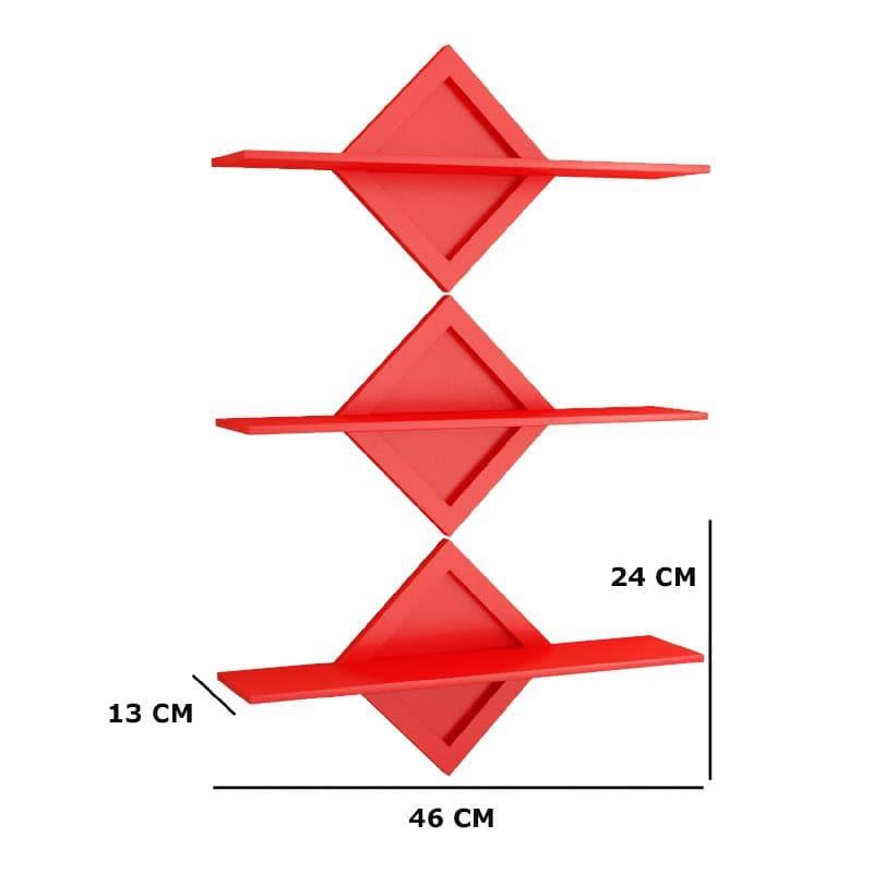 Shelves - Aurore Wall Shelf (Red) - Set Of Three