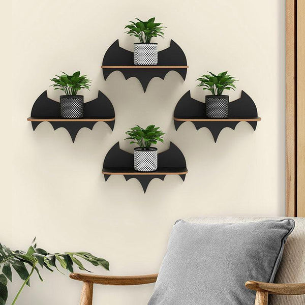 Buy Shelves - Batman Shape Wall Shelf - Set Of Four - Black at Vaaree online