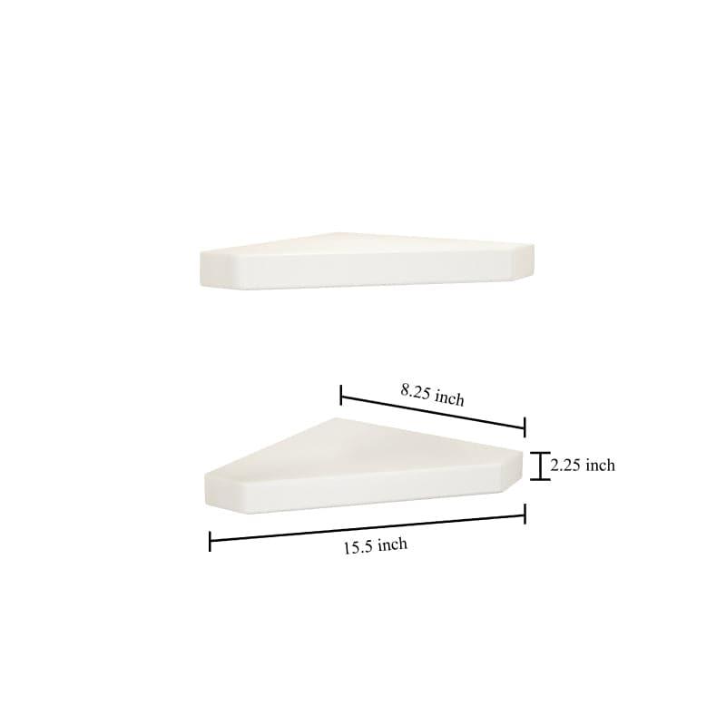 Buy Berk Corner Floating Wall Shelf (White) - Set Of Two Shelves from Vaaree