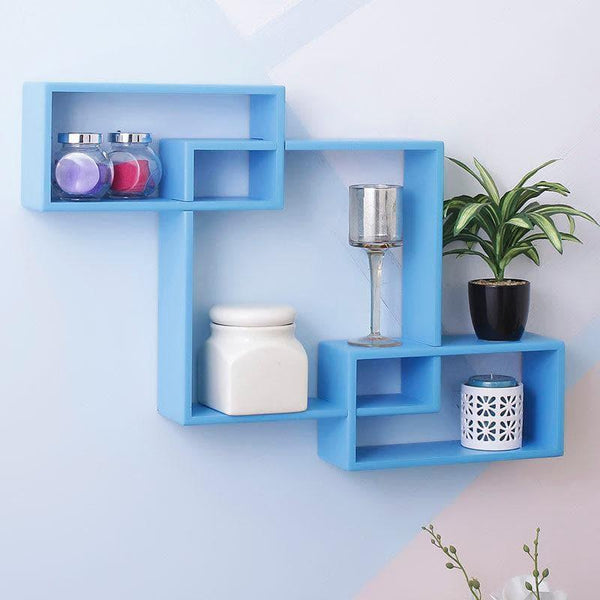 Shelves - Block Ride Wall Shelf - Blue - Set Of Three