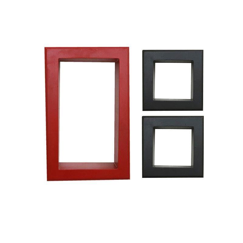 Shelves - Celestial Cubbies Wall Shelf - Red & Black - Set Of Three