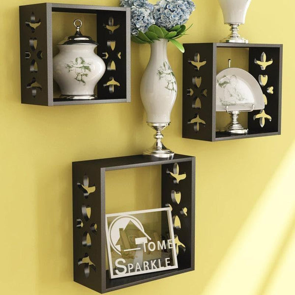 Shelves - Cube Craft Floating Wall Shelf (Black) - Set Of Three