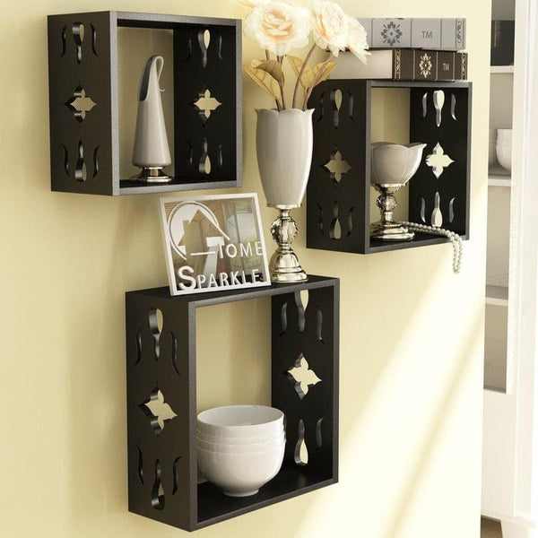 Shelves - Cube Floating Wall Shelf (Black) - Set Of Three