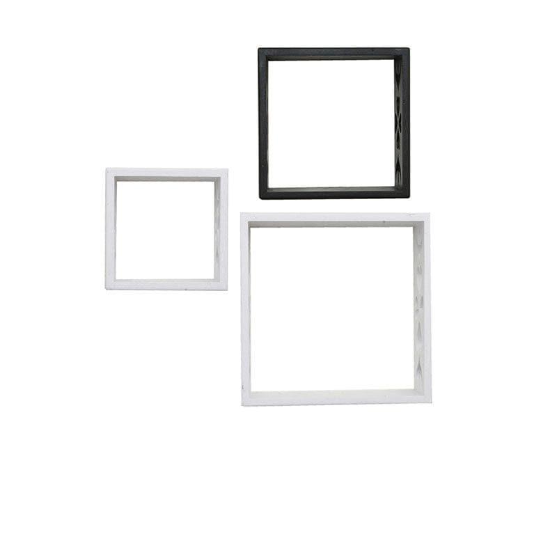 Shelves - Cube Floating Wall Shelf (White & Black) - Set Of Three