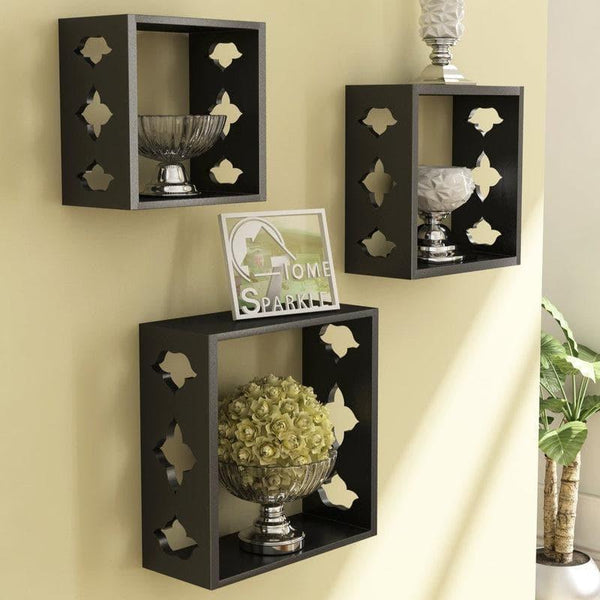 Shelves - Cubix Floating Wall Shelf (Black) - Set Of Three
