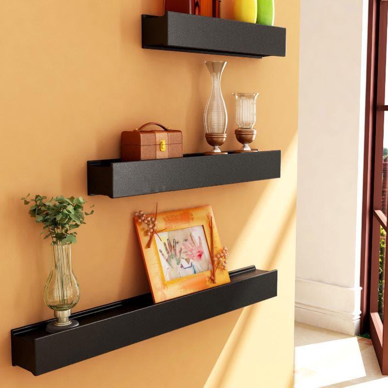 Buy Shelves - Curio Collector Wall Shelf - Set Of Three - Black at Vaaree online