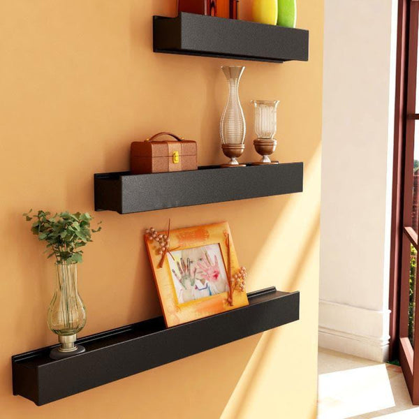 Shelves - Curio Collector Wall Shelf - Set Of Three - Black