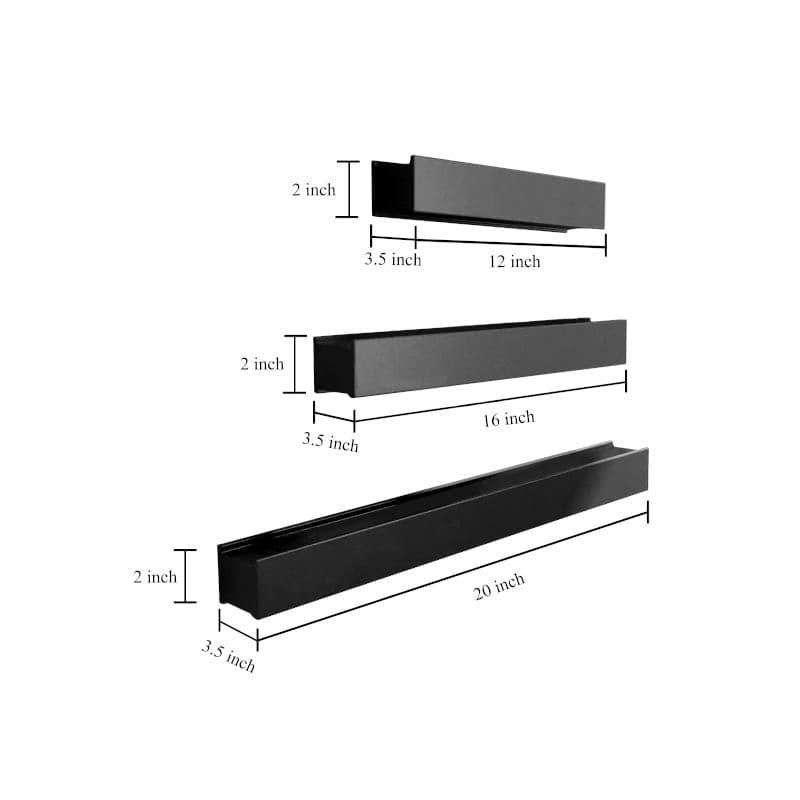 Buy Curio Collector Wall Shelf - Set Of Three - Black Shelves from Vaaree