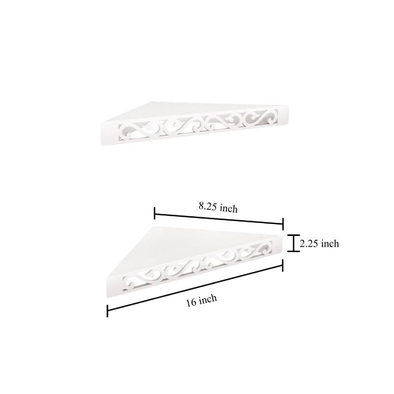 Shelves - Delores Corner Floating Shelf (White) - Set Of Two