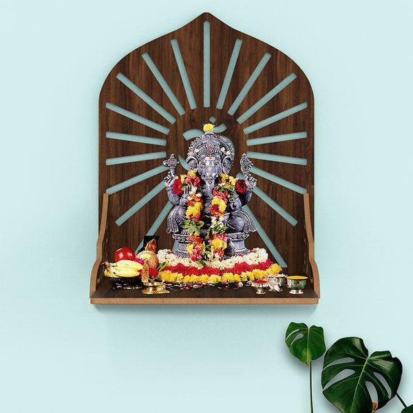 Buy Shelves - Divine Sanctuary Religious Wall Shelf - Brown at Vaaree online