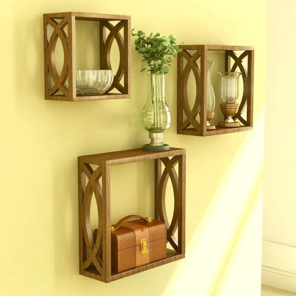 Shelves - Eclectic Exhibitors Wall Shelf - Brown - Set Of Three