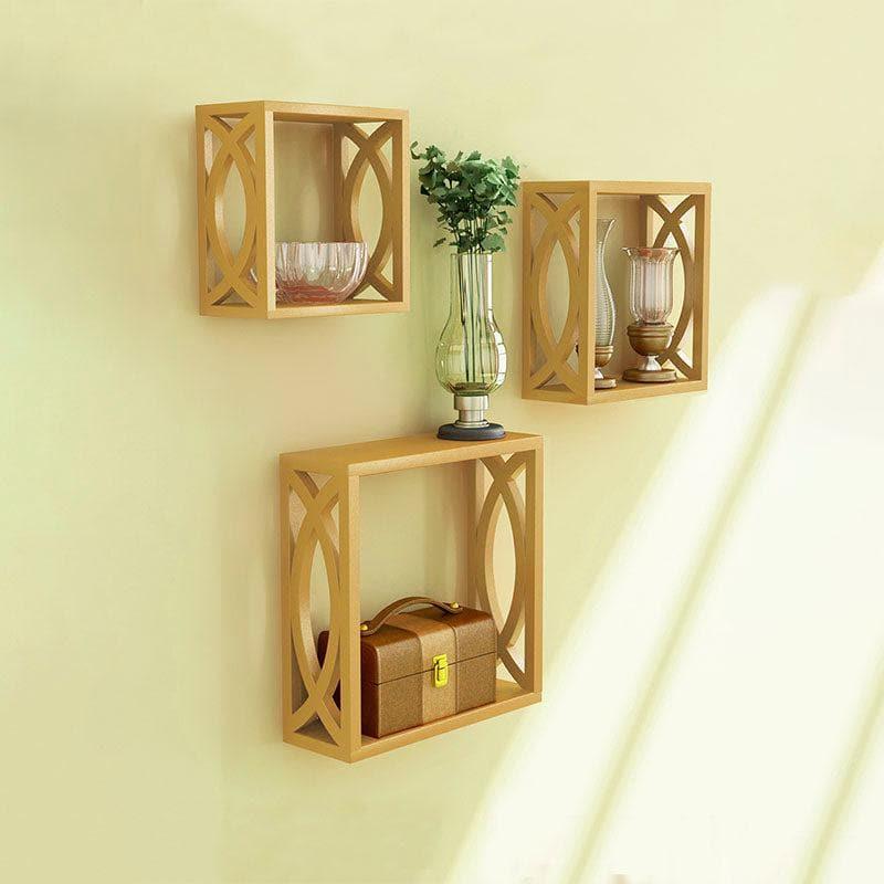 Shelves - Eclectic Exhibitors Wall Shelf - Gold - Set Of Three