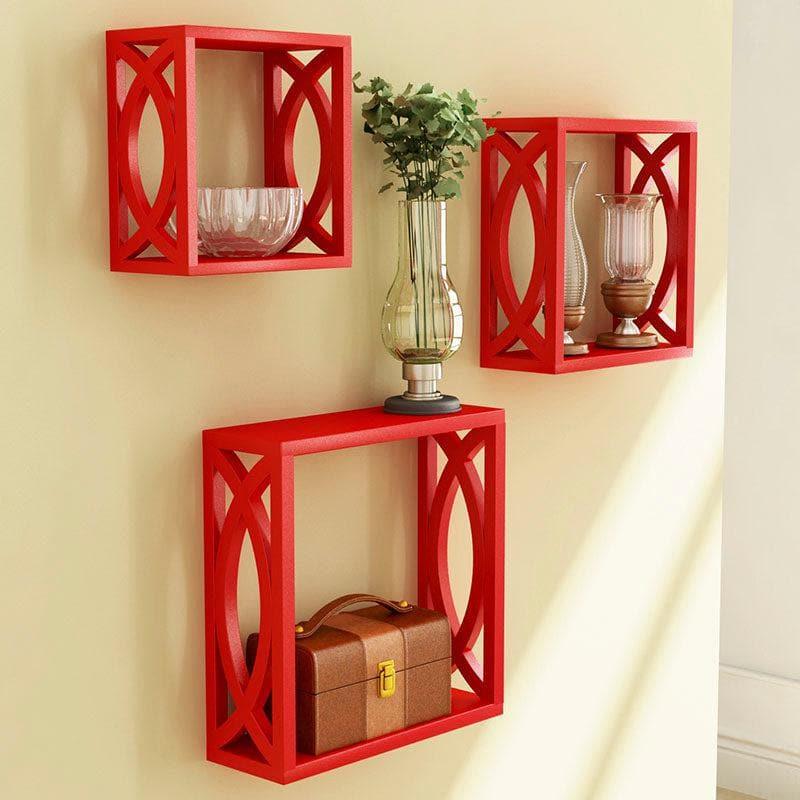 Shelves - Eclectic Exhibitors Wall Shelf - Red - Set Of Three