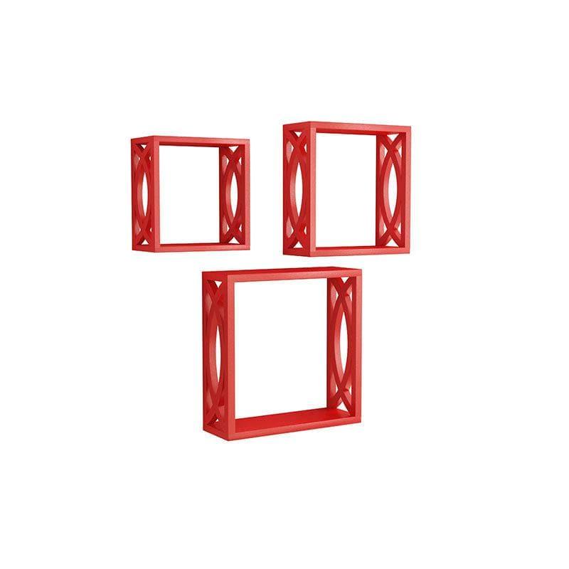 Shelves - Eclectic Exhibitors Wall Shelf - Red - Set Of Three