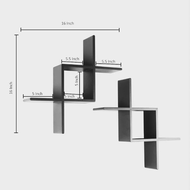 Shelves - Enigma Wall Shelf - Black - Set Of Two