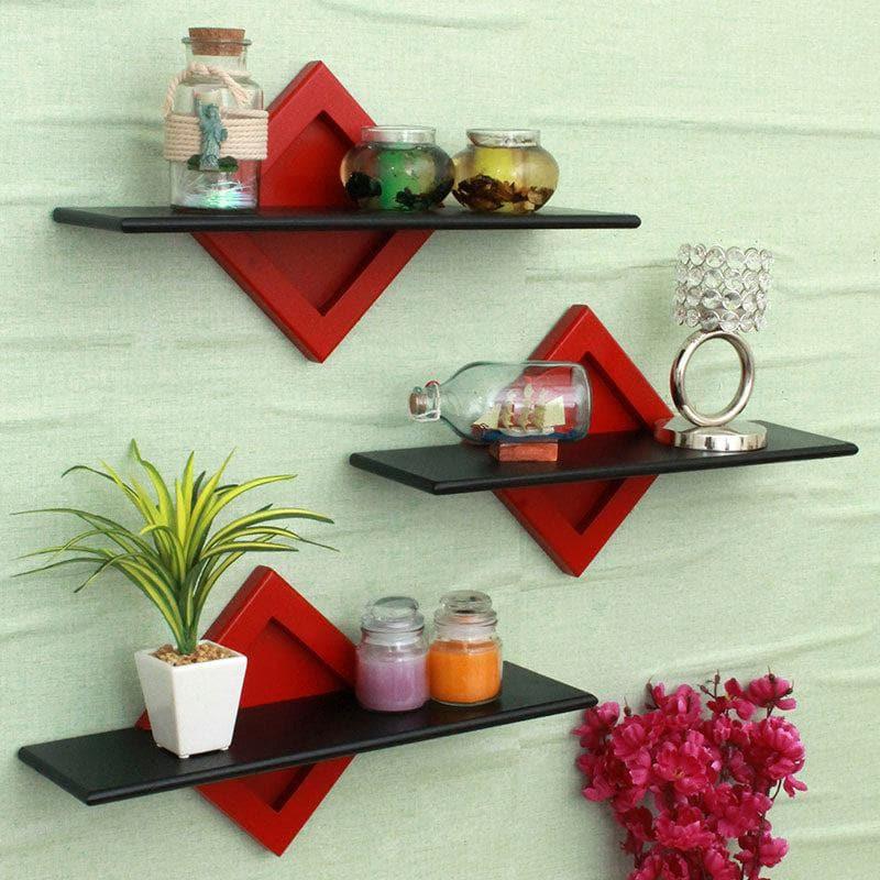 Shelves - Halloran Wall Shelf (Red & Black) - Set Of Three