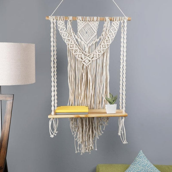 Shelves - Knots & Tassels Hanging Wall Shelf